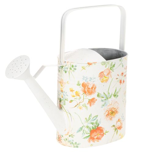 Vintage dekoratívna kovová krhlica s motívom ruže, letná záhradná dekorácia, nostalgická kvetináča, V 31,5 cm kúpiť | Floristik24.sk
