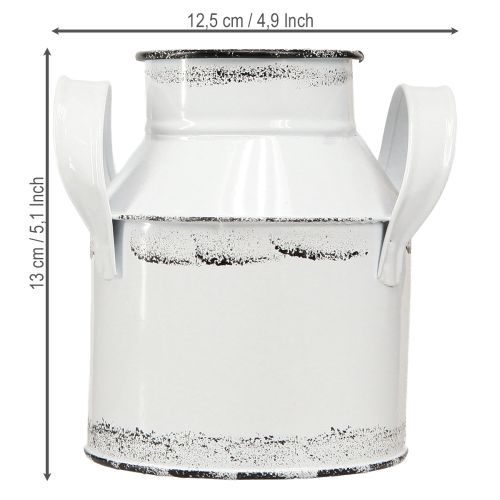 Dekoratívny kovový džbán s uškami, biely a čierny, výška 13 cm, 2 kusy | Floristik24.sk
