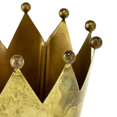 Floristik24 Ozdobná korunka kovový kvetináč mosadzného vzhľadu Ø11cm/V10cm