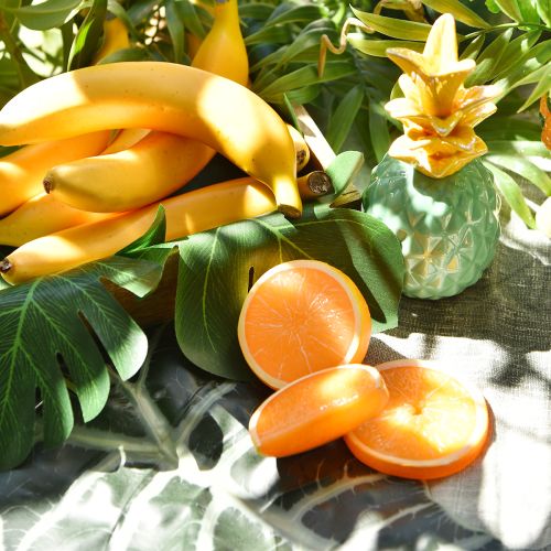 položky Dekoratívne pomaranče, kúsky umelého ovocia 5-7 cm, letná dekorácia na dotyk