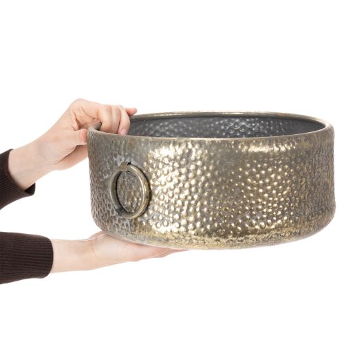 položky Dekoratívna misa, starožitný vzhľad, kovový kvetináč, zlatá, Ø37/31 cm, sada 2 kusov