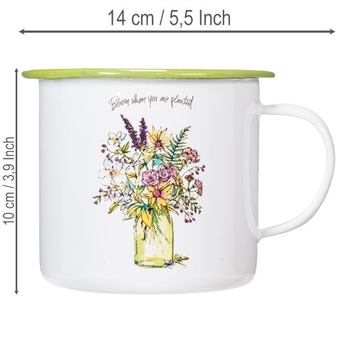Dekoratívny hrnček/kvetináč, smaltovaný, Ø11,5 cm V10 cm | Floristik24.sk
