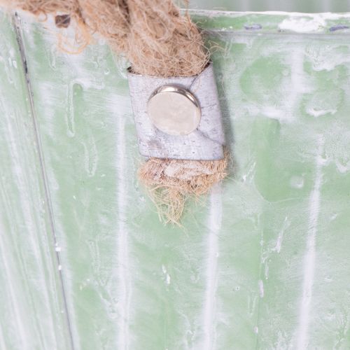 položky Dekoratívny kvetináč, kovové vedro na sadenie, kvetináč s rúčkami, ružovo-zeleno-žltý shabby chic Ø15cm V13cm 3-dielna sada