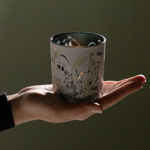 položky Dekoratívny sklenený lampión s dizajnom listu pre štýlové bytové doplnky, 8 cm, 4 kusy