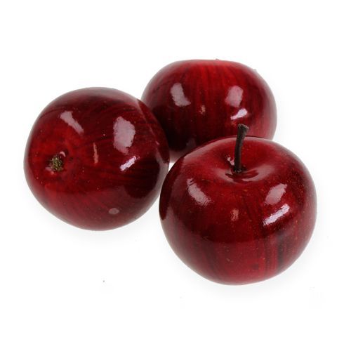 Floristik24 Umelé jablká červené, lesklé 6cm 6ks