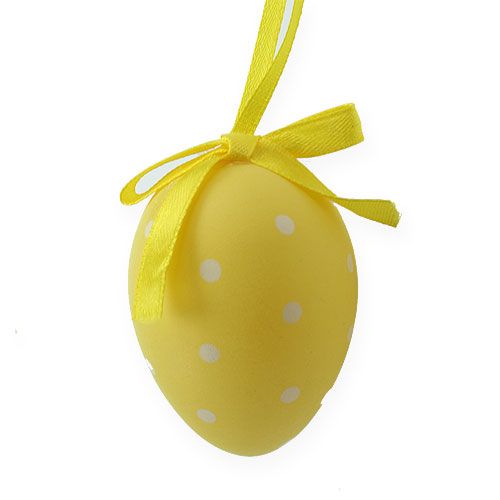 položky Ozdobné veľkonočné vajíčka žlté, biely zadok. 6,5 cm 12ks