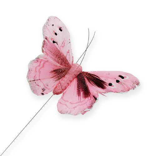 položky Deco motýlik na drôte ružový 8cm 12ks