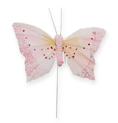 položky Deko motýlik na drôte pastel 8cm 12ks