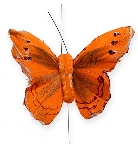 položky Deco motýlik na drôte oranžový 8cm 12ks