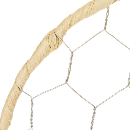 položky Dekoratívne kovové závesné krúžky z rafie, Ø20cm, 4 kusy, boho dekorácia na stenu, dekorácia na okno