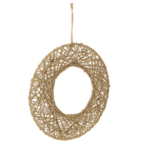 Floristik24 Dekoratívne jutové krúžky, prírodný štýl, závesná dekorácia, boho štýl, Ø38cm, 2 kusy, kovové krúžky, dekorácia na stenu, dekorácia na okno