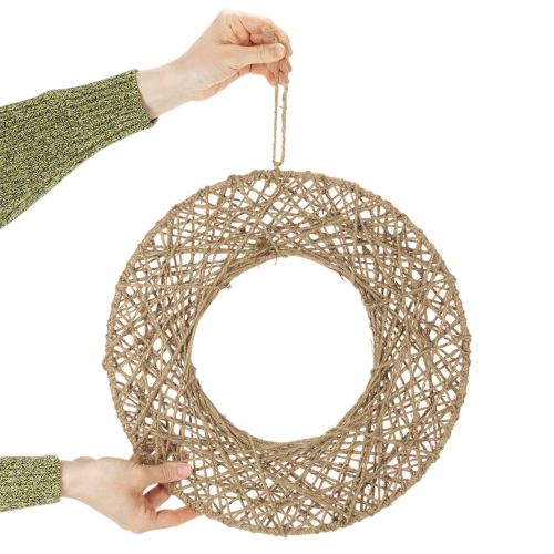 položky Dekoratívne jutové krúžky, prírodný štýl, závesná dekorácia, boho štýl, Ø38cm, 2 kusy, kovové krúžky, dekorácia na stenu, dekorácia na okno