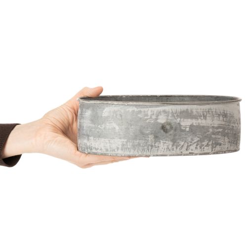 položky Dekoratívna kovová miska, oválna, sivá, D 22,5/19,5/16 cm, sada 3 kusov