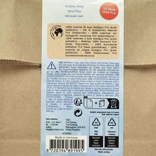 položky Dekoratívna snehovo biela kukurica 100% materiál na bio báze 40g