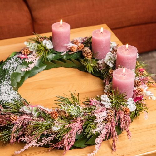 položky Elegantné starožitné stĺpové sviečky s ružami 70×80 mm, sada 4 kusov, na dekoráciu stola, adventný veniec a romantickú atmosféru