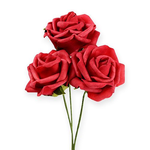 Floristik24 Penová ruža Ø6cm červená 27str