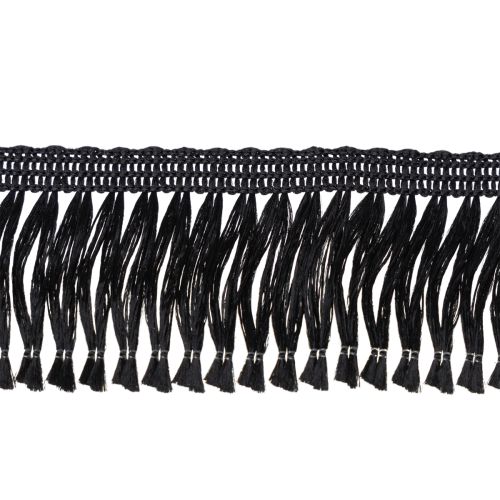 položky Čierna strapcová stuha 4 cm, kordónový lem, ozdobný lurex so strapcami 25 m