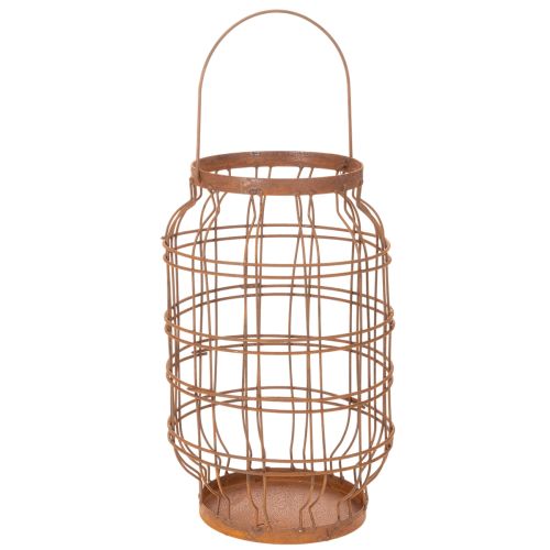 Záhradný lampáš, kovový, hrdzavý povrch, rukoväť, vintage, Ø19,5 cm kúpiť | Floristik24.sk