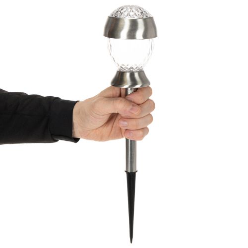 Solárne záhradné svetlá, guľové svetlá s hrotom do zeme, 36 cm, 4 kusy | Floristik24.sk