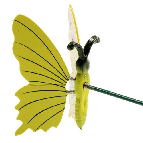 položky Motýľ na palici 17cm žltý