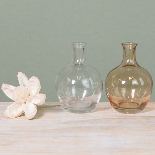 položky Sklenená fľaša mini váza jantárová a priehľadná Ø7,5 cm V11 cm 4 ks