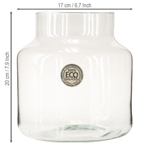 položky Sklenená váza okrúhla kvetinová váza veľká 100% recyklované sklo V20 Ø17cm