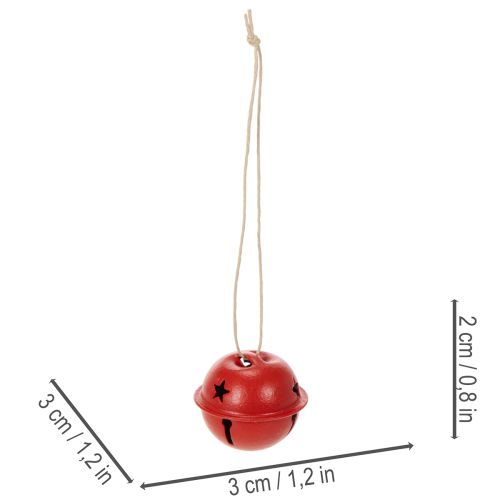 Dekoratívne prívesky v tvare zvončeka s motívom hviezdy, 3 cm, 9 kusov | Floristik24.sk