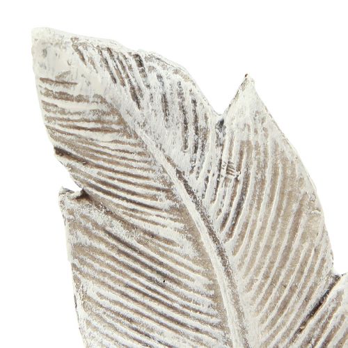položky Výzdoba na hrob pierko sivá biela výzdoba na hrob polyresin 15,5cm 4 ks