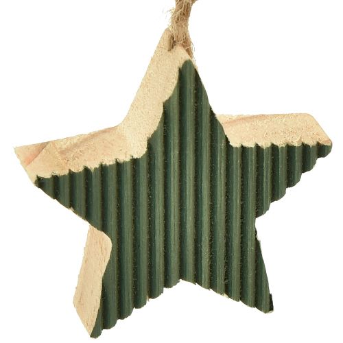 položky Sada drevených príveskov na vianočný stromček, srdiečko-stromček-hviezda, mäta-zeleno-biela, 4,5 cm, 9 kusov - vianočná dekorácia