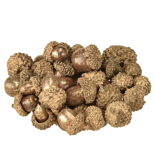 Zlaté jesenné plody, slávnostné jesenné dekorácie, prírodné dekoratívne žalude, adventná dekorácia Ø1,5 – 2,5 cm D1,5 – 3 cm 300 g
