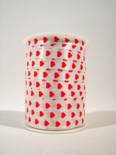 Floristik24 Srdcová stuha bielo/červená 10mm Simpatia 250m