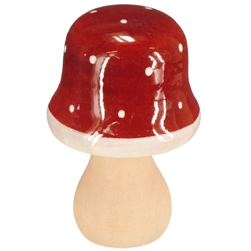 položky Drevené huby, muchotrávky, dekorácia, drevo, FSC, červeno-hnedé, V6,5/7 cm, 4 kusy