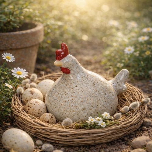 položky Keramická figúrka kurčaťa, zábavný dizajn pre štýlovú dekoráciu domácnosti, 16 cm, 2 kusy