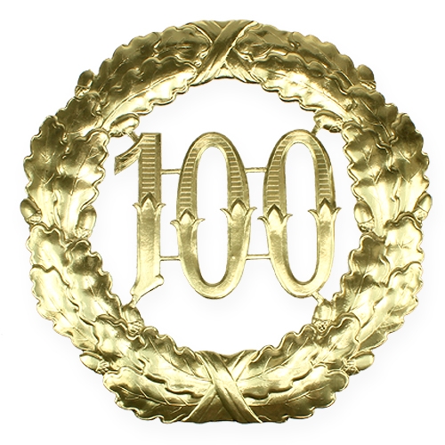 Floristik24 Jubilejné číslo 100 v zlate Ø40cm