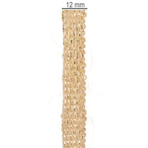 položky Jutová stuha, rustikálna dekoračná stuha, prírodná juta, zlatá, 12 mm, 10 m