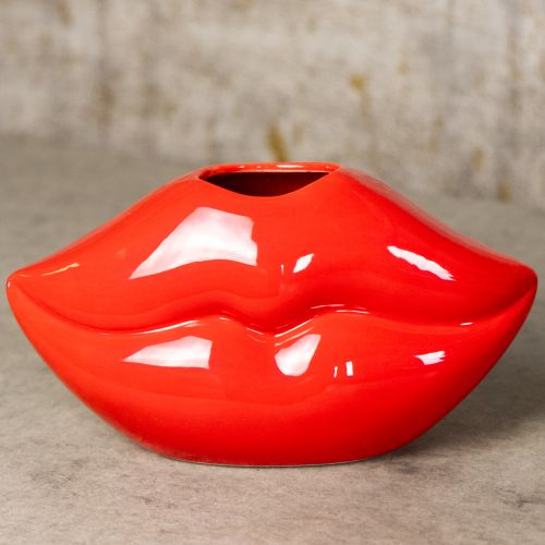 položky Keramická váza červená dekoratívna váza s mouth bozk 17×8,5×9cm