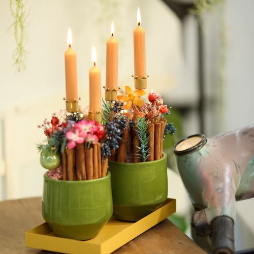 položky Svietnik korunka zlatá, kovový držiak na sviečky 4 ks