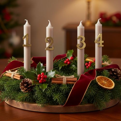 Adventné špendlíky na sviečky, čísla 1 až 4, sada 4 kusov, 4 cm, 4 kusy | Floristik24.sk