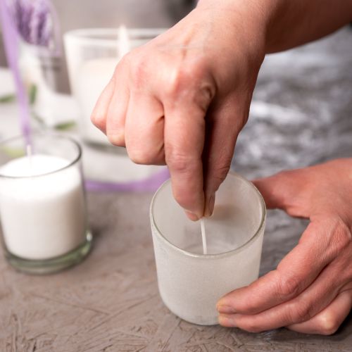 položky Granule z pieskového vosku na sviečky s knôtom s vôňou levandule 400g