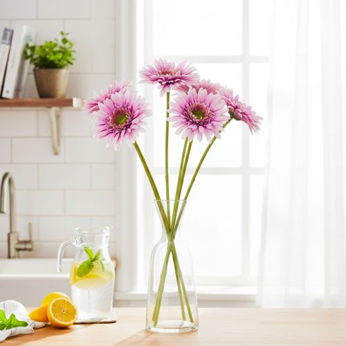 Umelé záhradné kvety gerbery, fialové, 47 cm, 6 kusov | Floristik24.sk