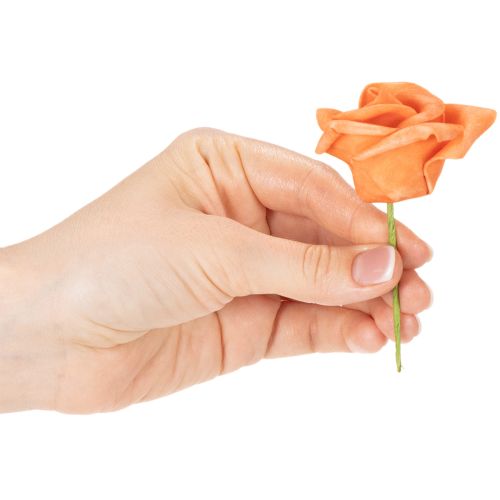 Umelá oranžová ruža, 5 cm kvet, jednoduchá, 100 kusov | Floristik24.sk