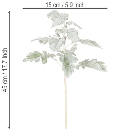 Umelá vetvička Senecio (starček), prepracovane vyrobená, 45 cm, 3 kusy | Floristik24.sk