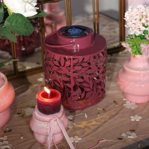 položky Lampáš s motívom listov, napájaný solárnou energiou, pre atmosférické vonkajšie osvetlenie, 25 cm