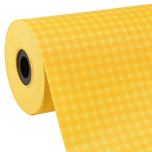 Manžetový papier hodvábny papier kvetinový papier žltý káro 25cm 100m
