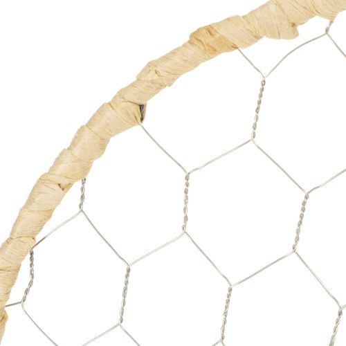 položky Boho kovový ozdobný prsteň, strieborný, Ø28cm s prírodnou rafiou, sada 4 kusov - závesná dekorácia, dekorácia na stenu