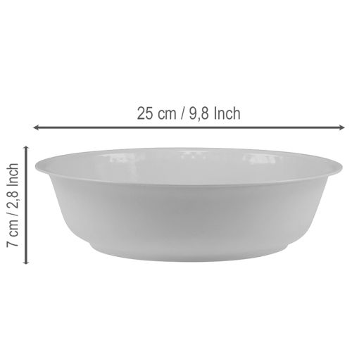 Kovová misa, biela, miska so smaltovaným vzhľadom, Ø25cm, V7cm | Floristik24.sk