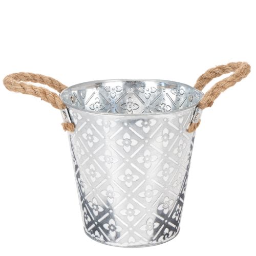 Kovový kvetináč, kvetináč s rúčkami, kvetináč s kvetinovým vzorom Ø18cm kúpiť | Floristik24.sk