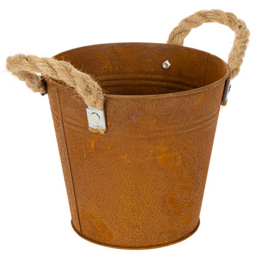 Kovový hrniec s rúčkami, bylinkár, hrdzavá dekorácia Ø16,5 cm V15 cm kúpiť | Floristik24.sk