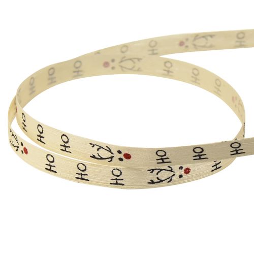 Floristik24 Udržateľná kulma na stuhy biela darčeková stuha Vianočná "Ho Ho Ho" 10 mm 100 m