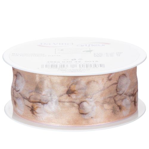 položky Organzová stuha, bavlnené kvety, ozdobná stuha, ružová, 40 mm, 15 m